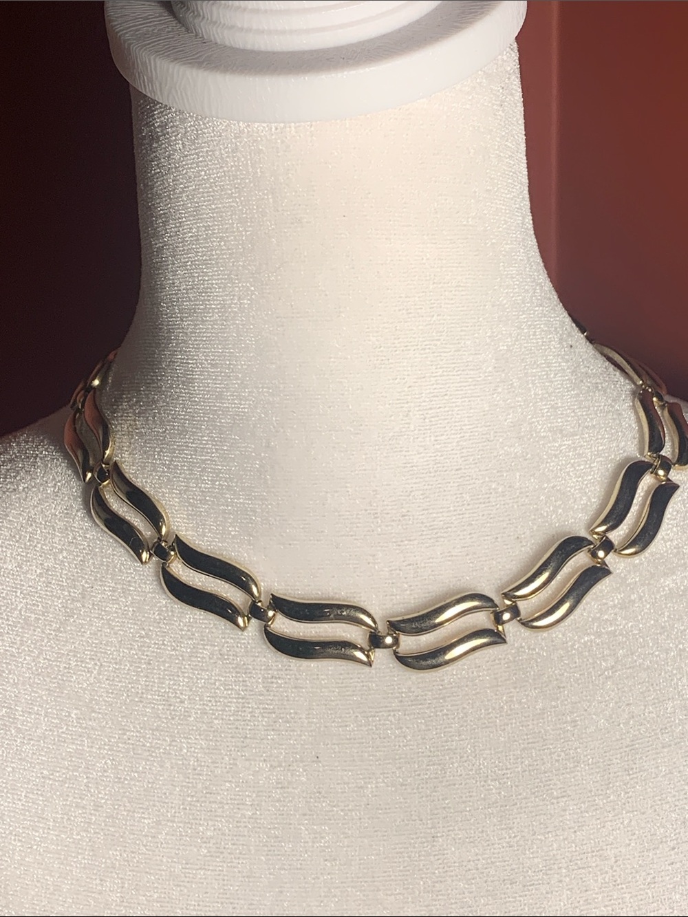 Monet Gold  Wave Link Necklace